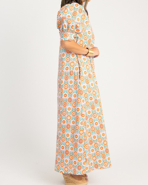 Floral Button Midi Dress