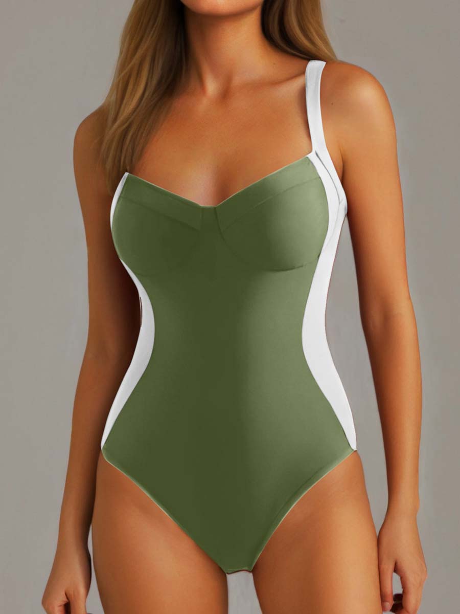 Sexy Open Back Stitching Swimsuit