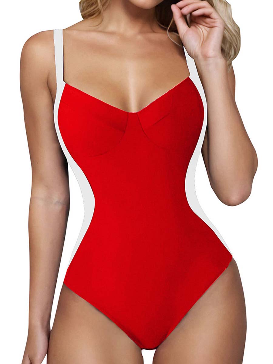 Sexy Open Back Stitching Swimsuit