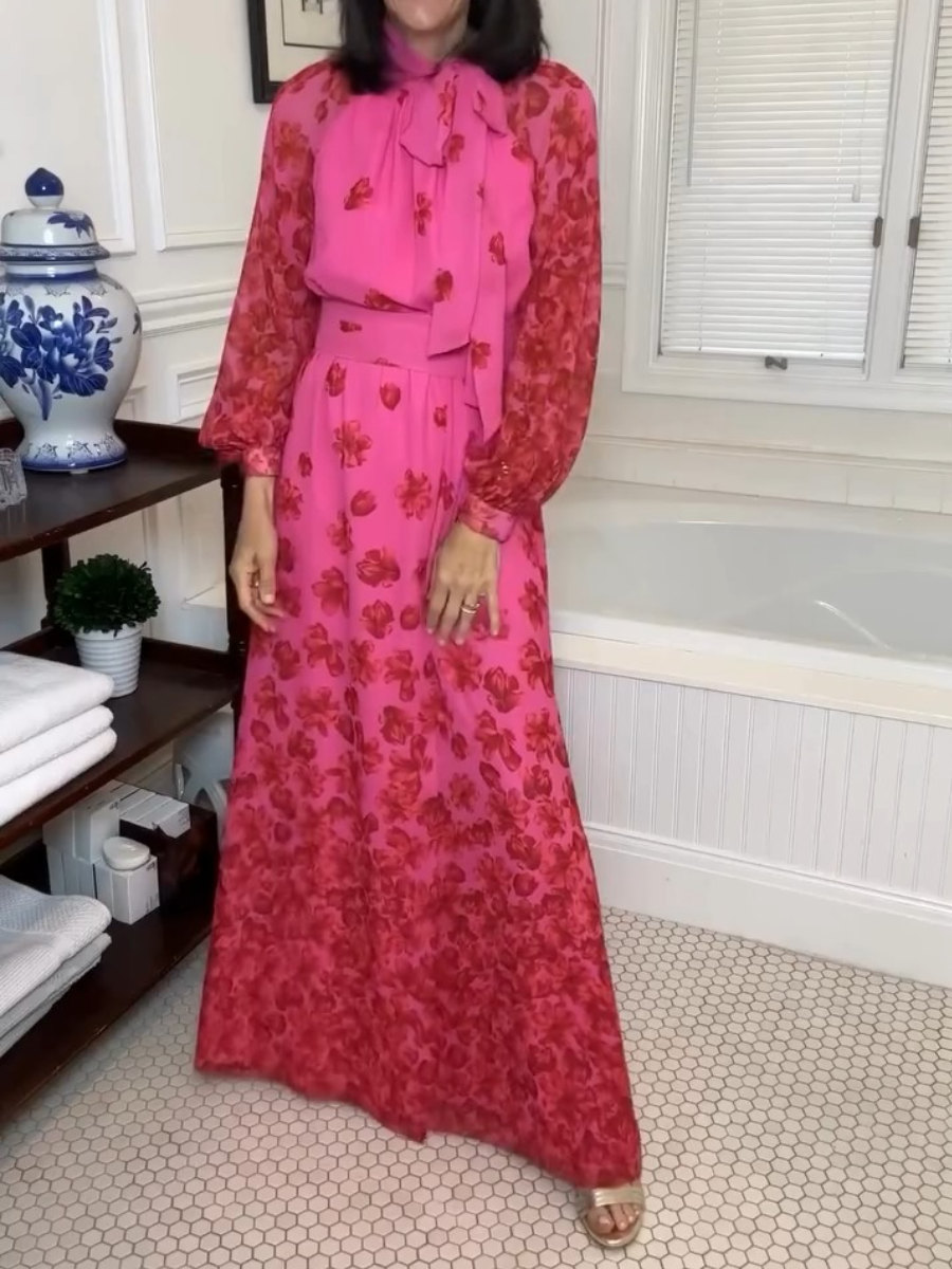 Fashion Flower Pink Gauze Dress
