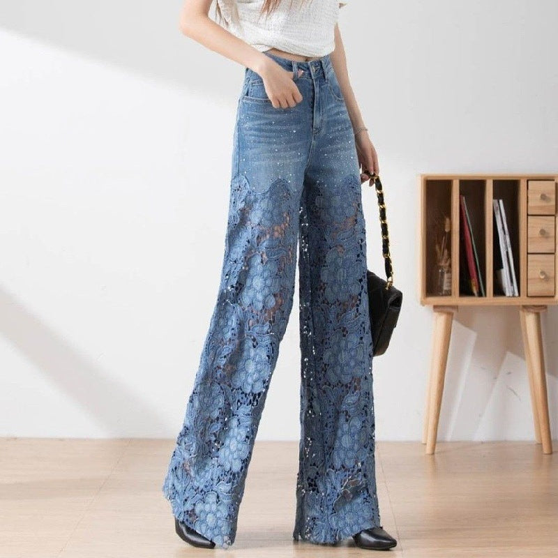 Openwork Lace Jeans
