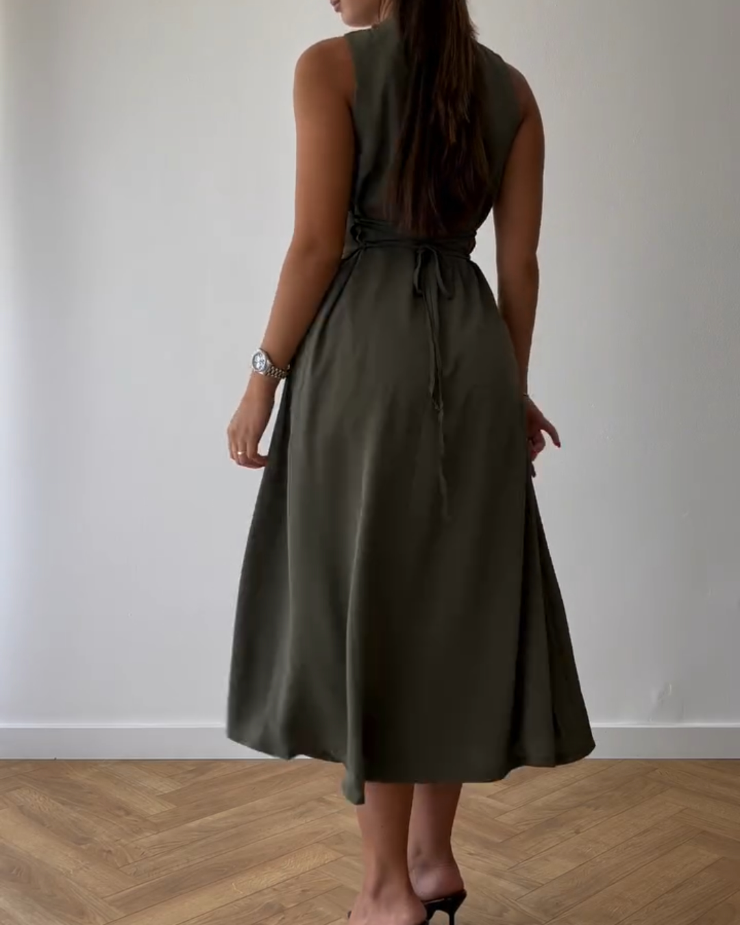 Solid Color Sleeveless Slim Dress