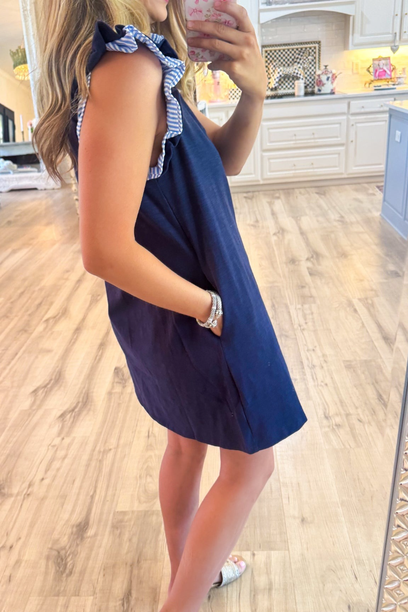 Navy Solid Close-Up Dress