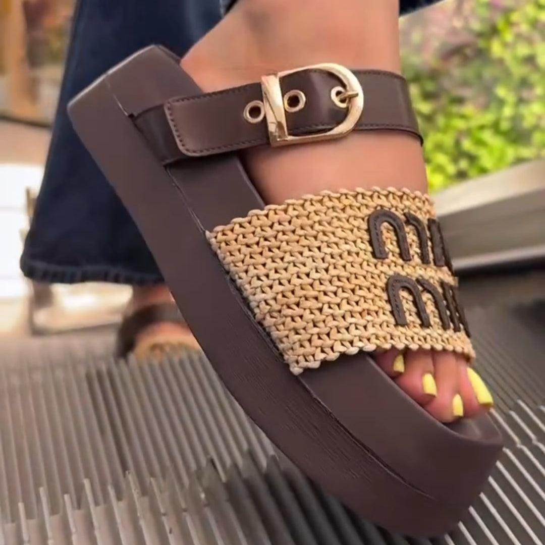 Woven Platform Beach Sandals Slippers