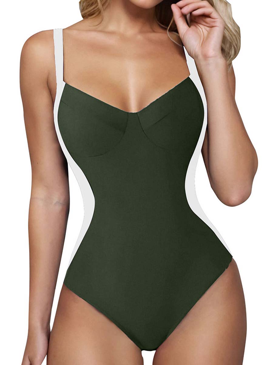 Sexy Open Back Stitching Swimsuit