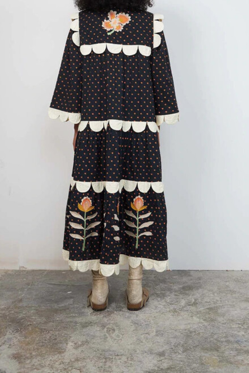 Lace Printed Midi Dress