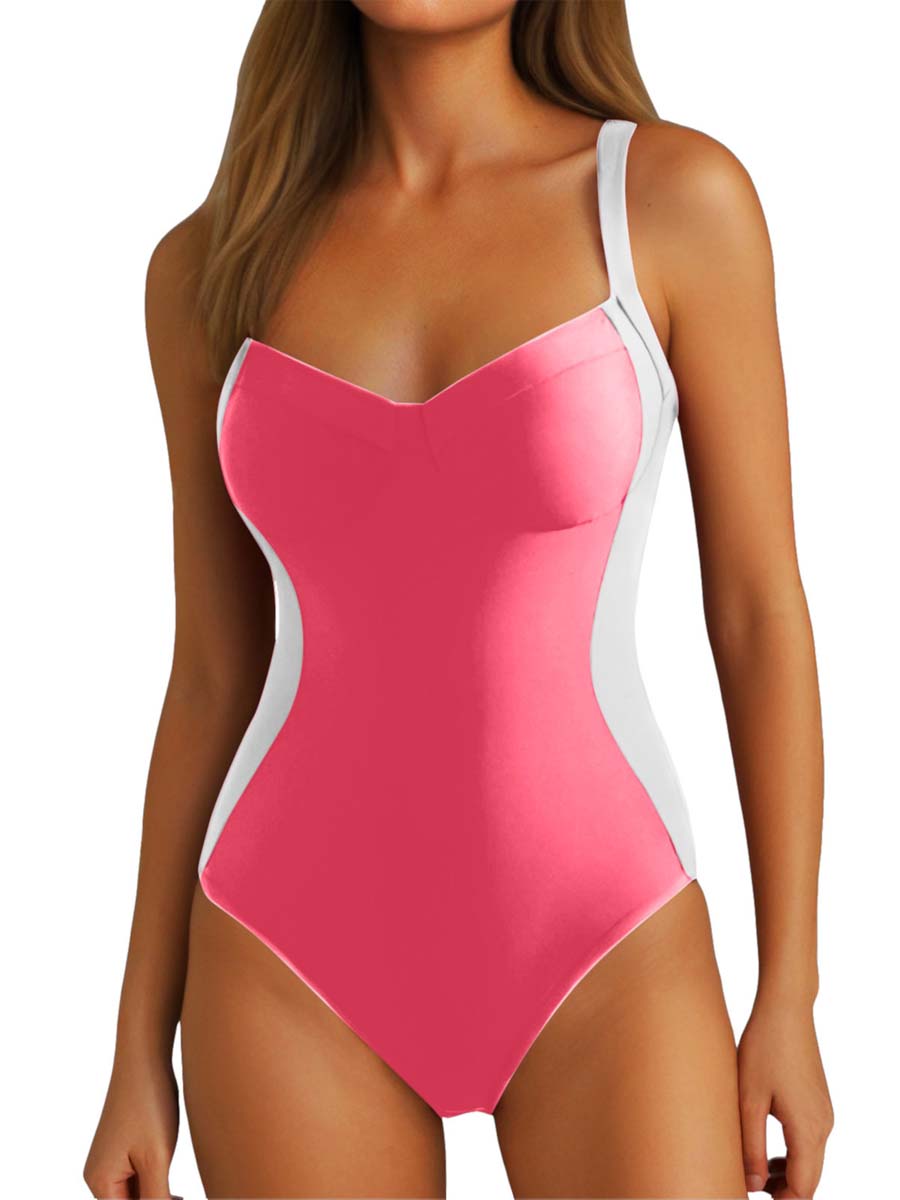 Sexy Open Back Stitching Swimsuit