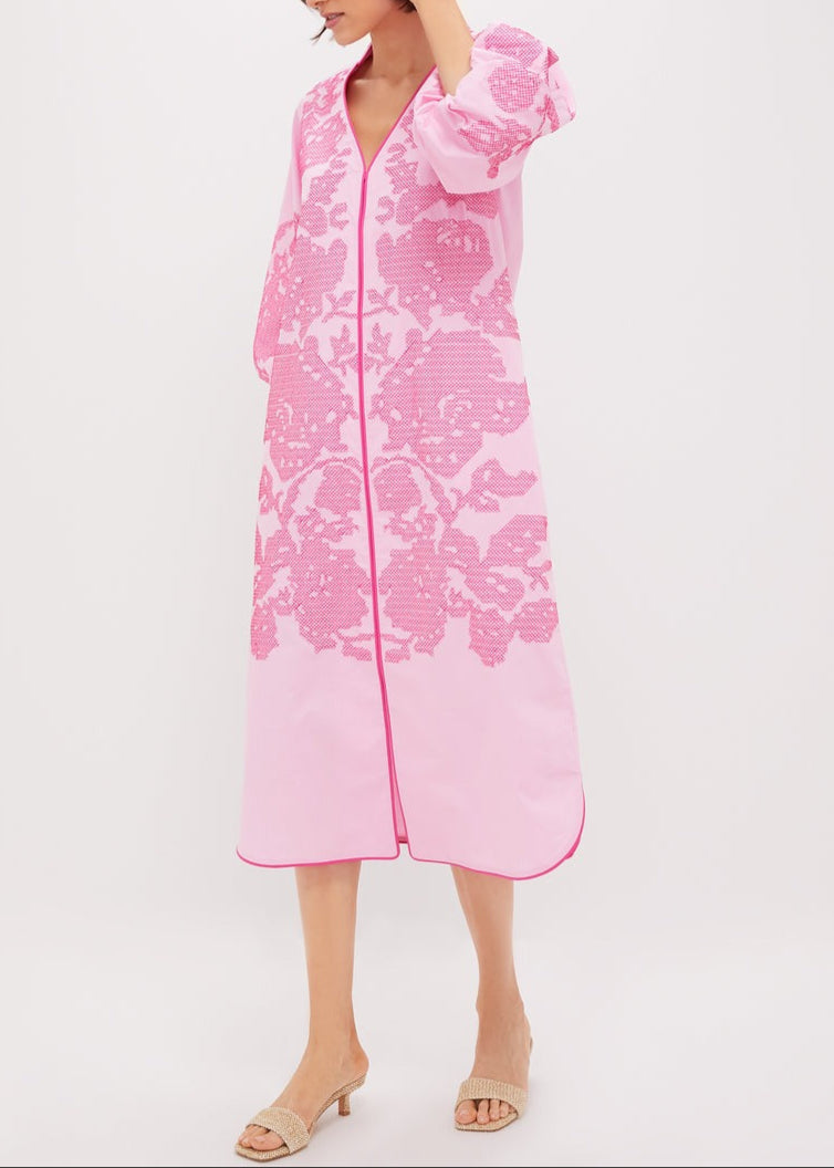 V-neck Embroidery Casual Dress