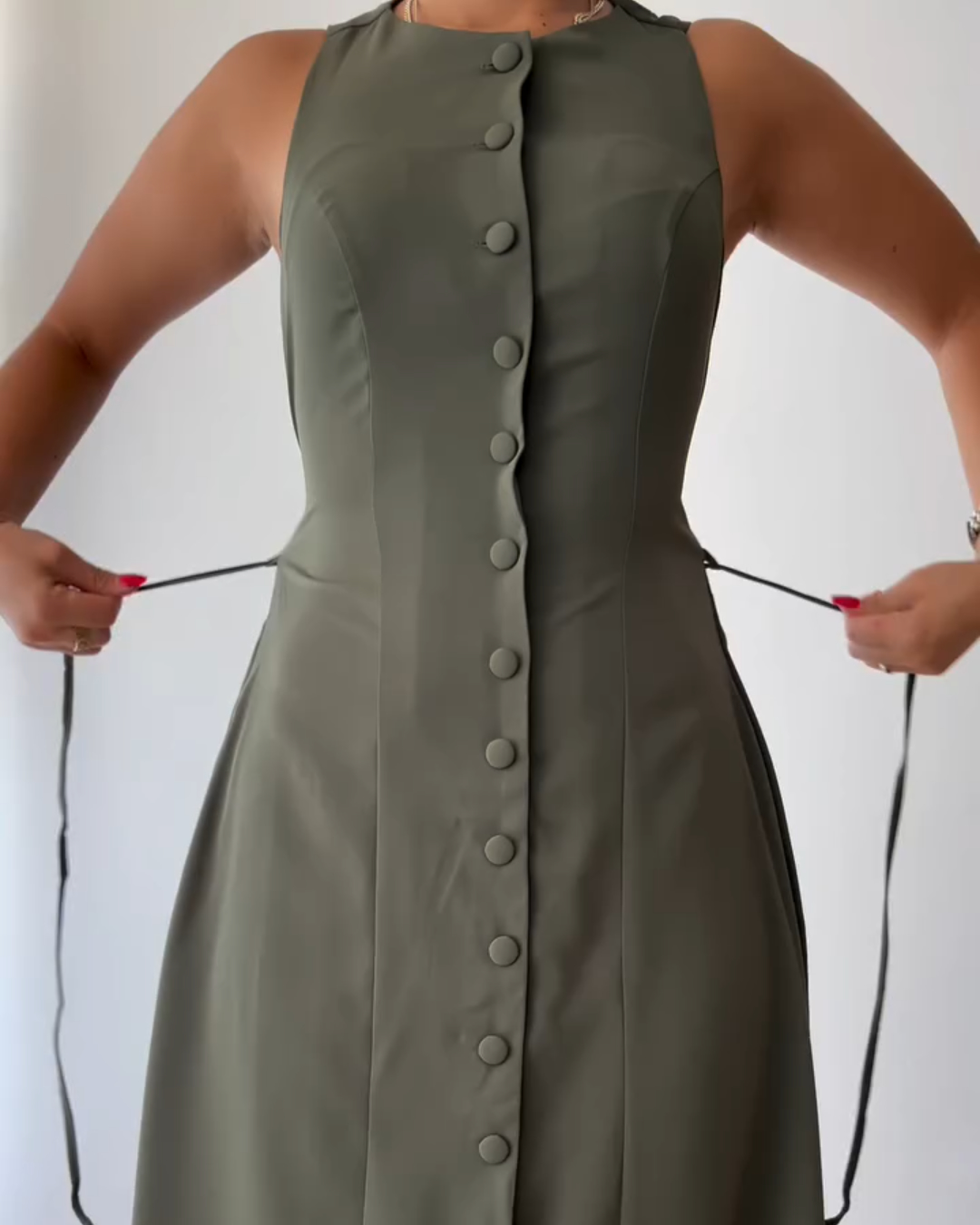 Solid Color Sleeveless Slim Dress