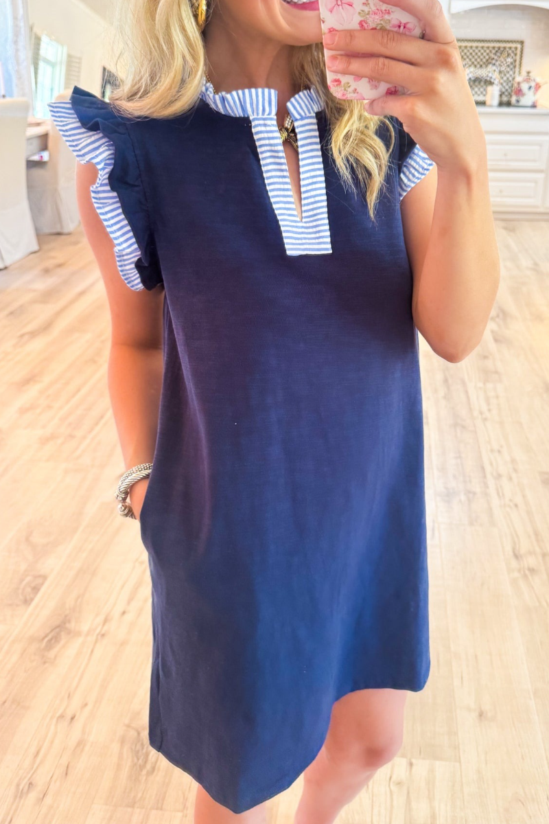 Navy Solid Close-Up Dress