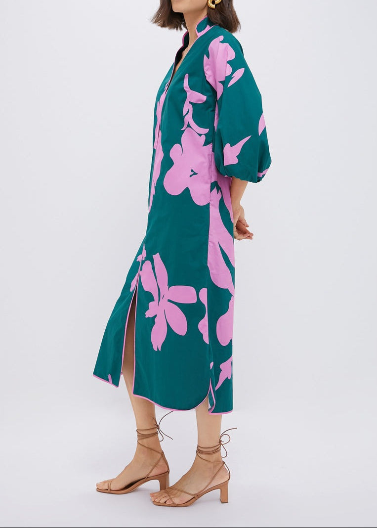 V-neck Embroidery Casual Dress