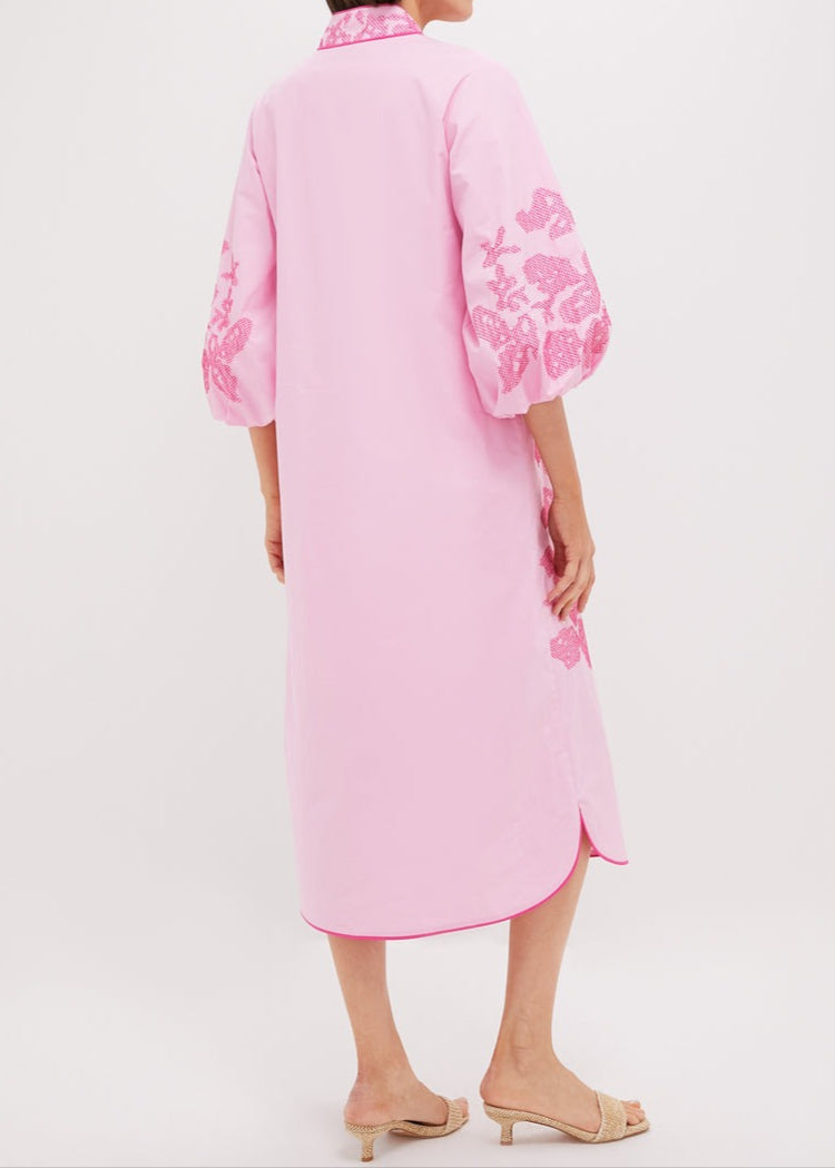 V-neck Embroidery Casual Dress