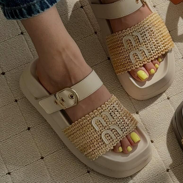 Woven Platform Beach Sandals Slippers