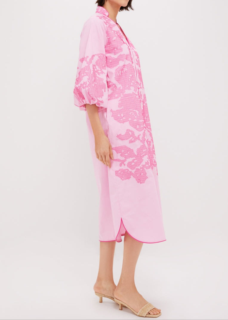 V-neck Embroidery Casual Dress