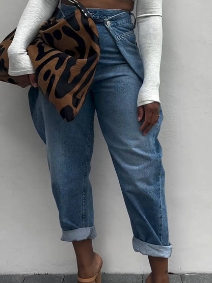 Round Wide-Leg Jeans