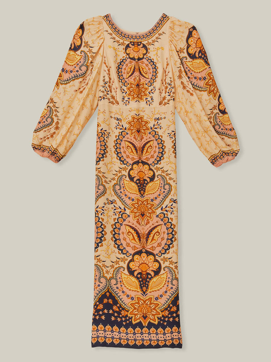 Printed Silt Hem Boho Maxi Dress