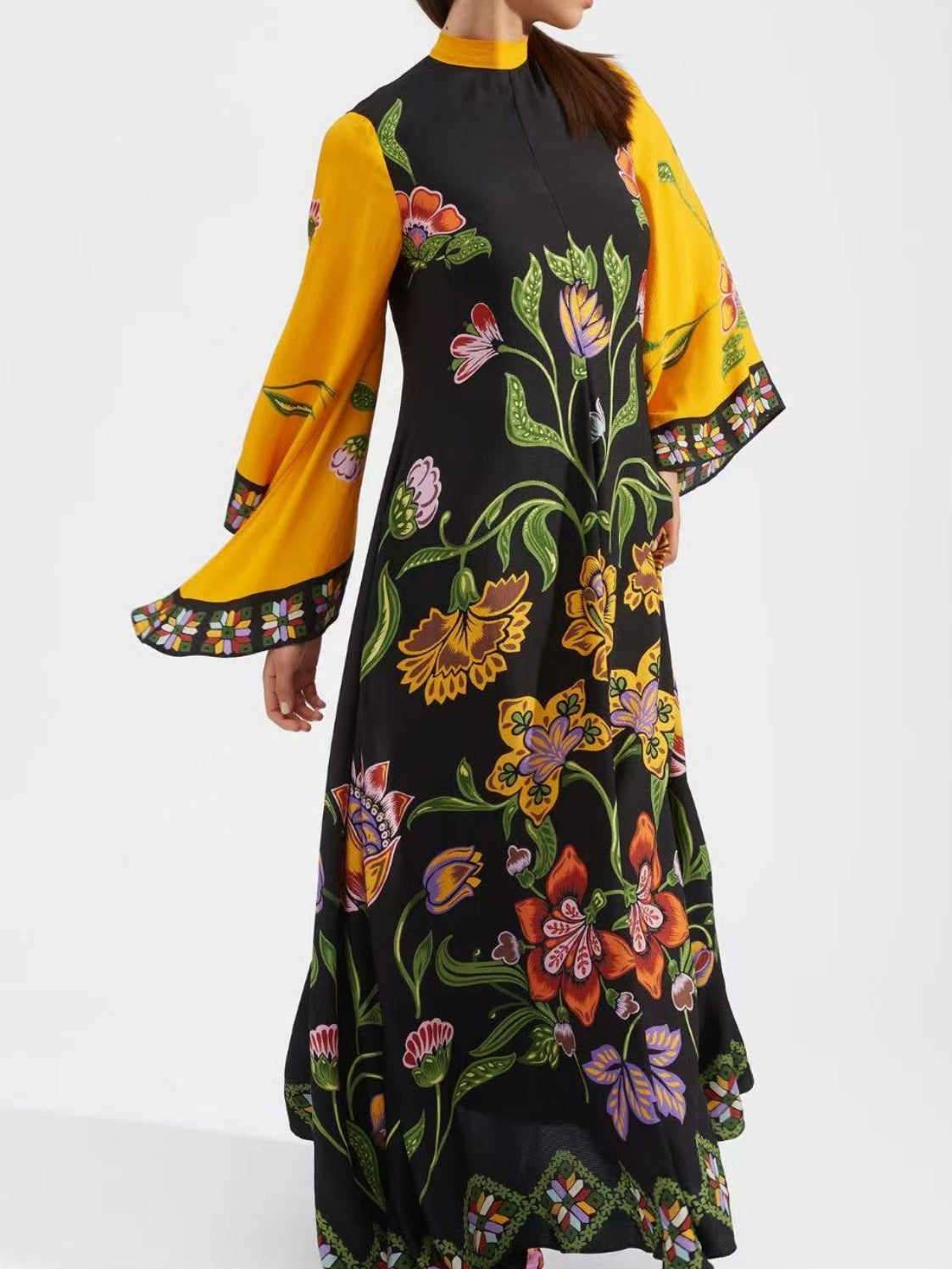 Gorgeous Printed Silk Twill Maxi Dress