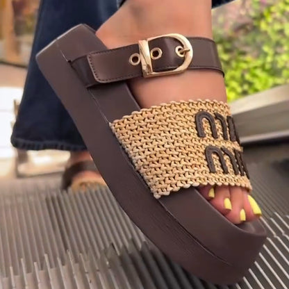 Woven Platform Beach Sandals Slippers