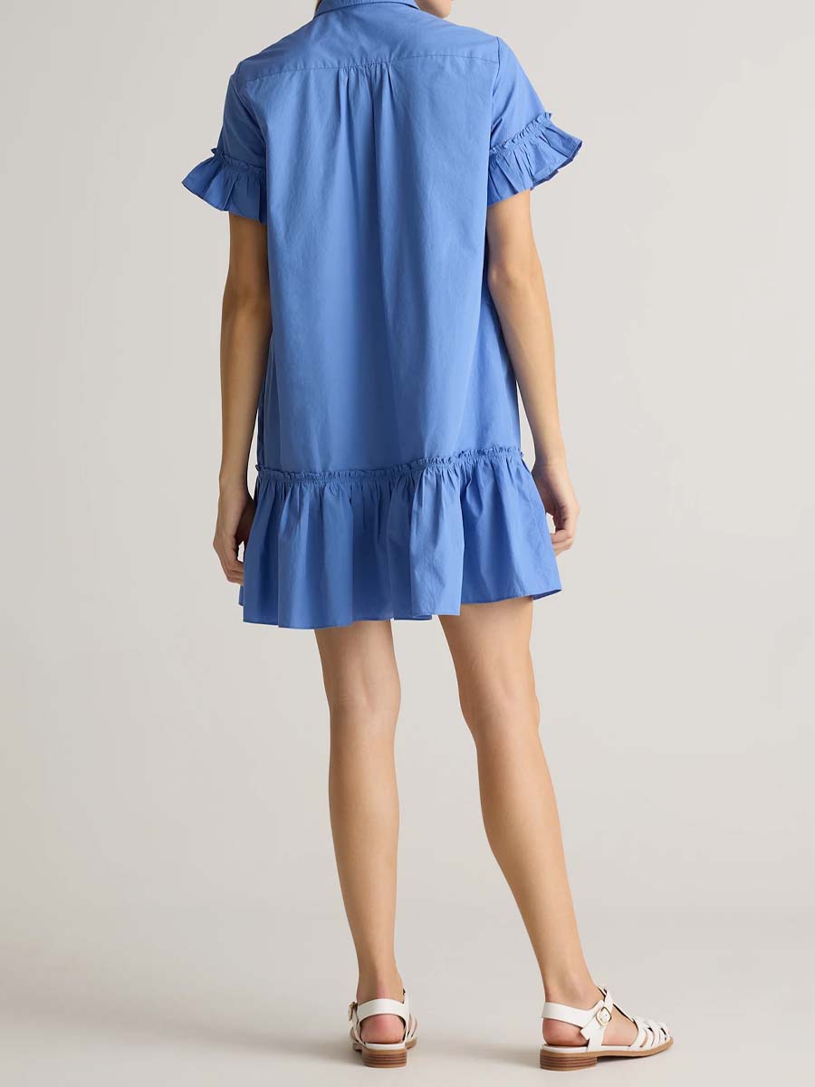 Short Sleeve Ruffle Shirt Dress