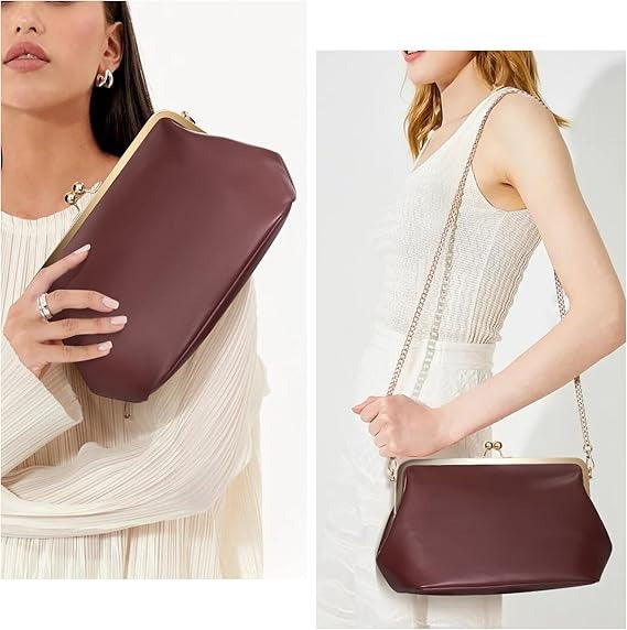 Women's Kiss Lock Crossbody Bag