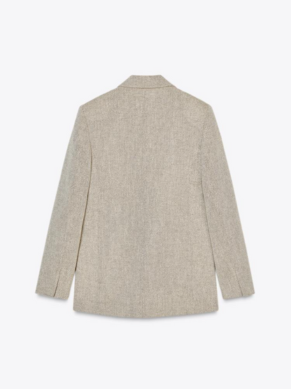 Straight Blazer with Padded Shoulders