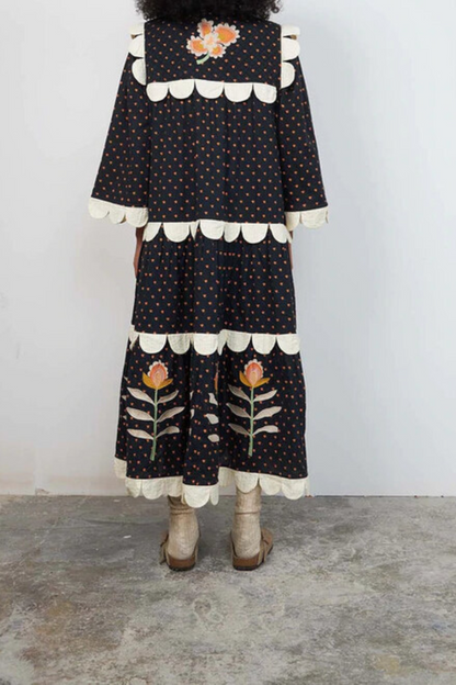 Lace Printed Midi Dress