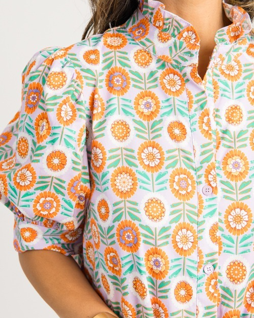 Floral Button Midi Dress