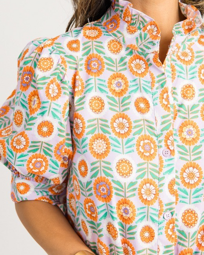 Floral Button Midi Dress