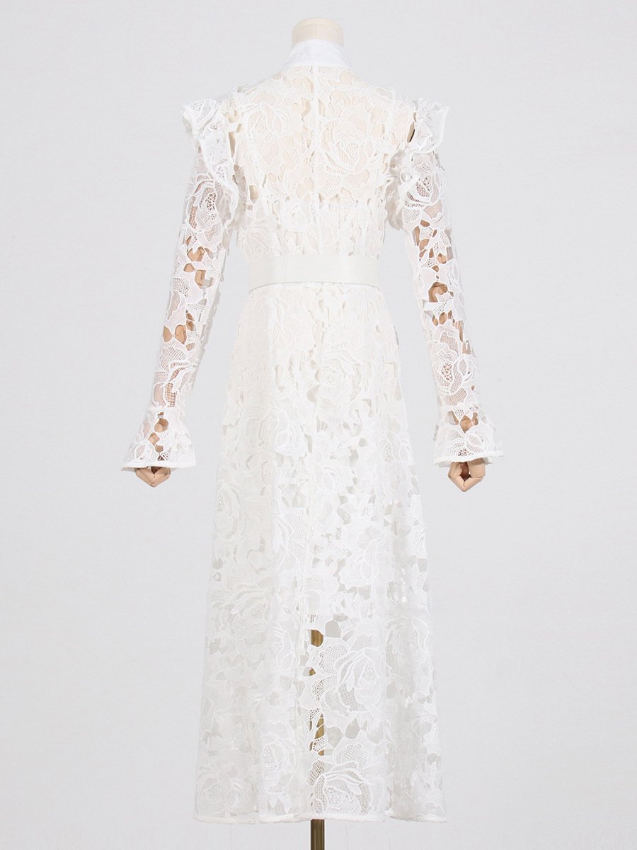 Lace Butterfly Sleeve Midi Dress