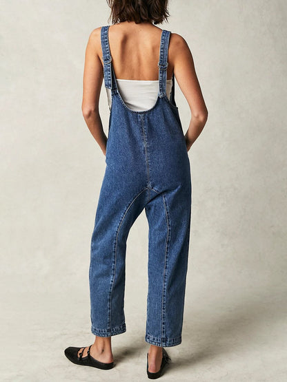 Denim V-Neck Jumpsuit