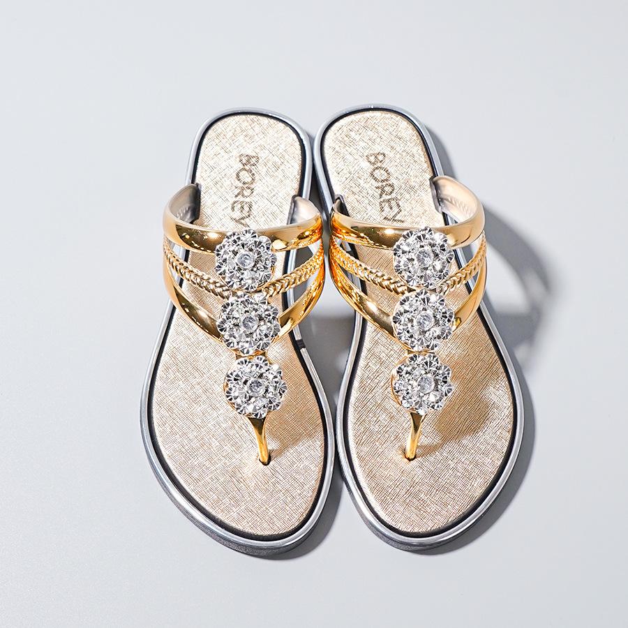 Rhinestone Pattern Hollow Out Slippers