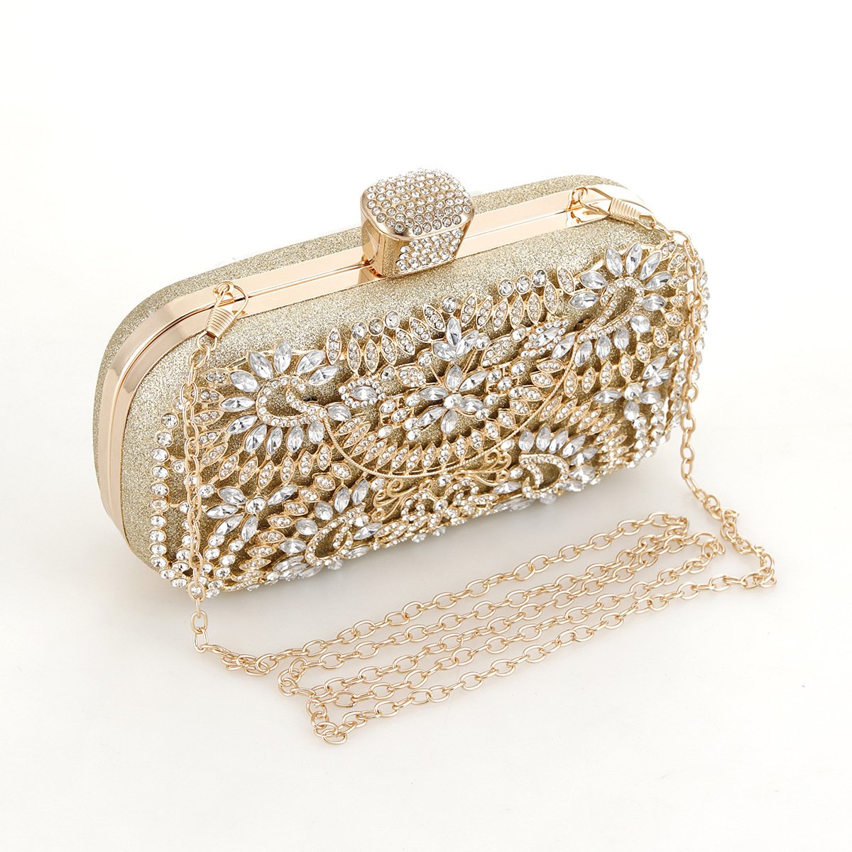 Sparkling Floral Rhinestone Clutch