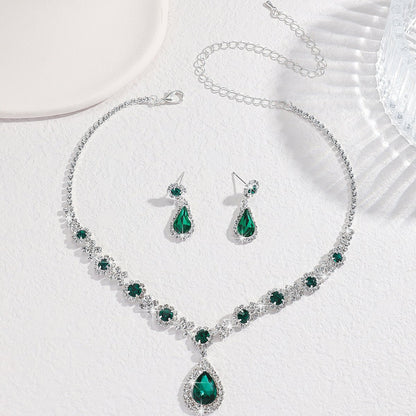 Silver Plated Stand Crystal Jewelry Set