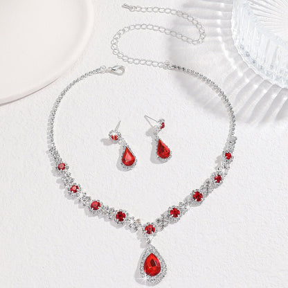 Silver Plated Stand Crystal Jewelry Set