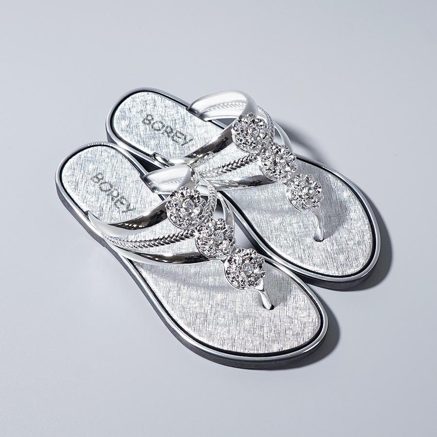 Rhinestone Pattern Hollow Out Slippers