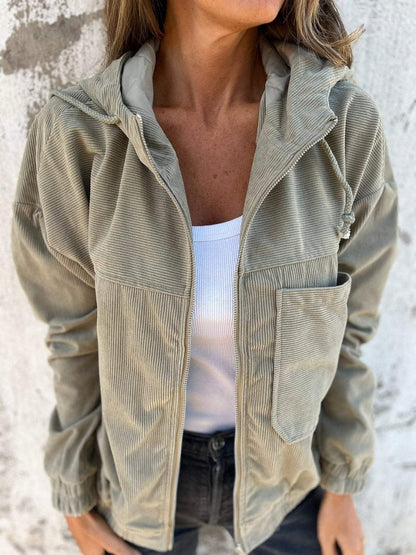 Corduroy Hooded Jacket