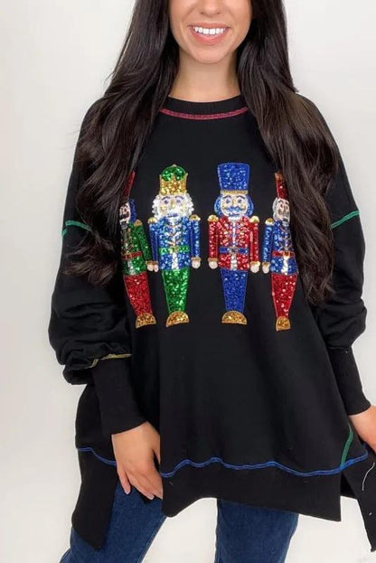 Christmas Sequin Nutcracker Sweatshirt