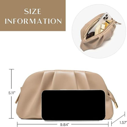 Soft Pleated PU Evening Clutch