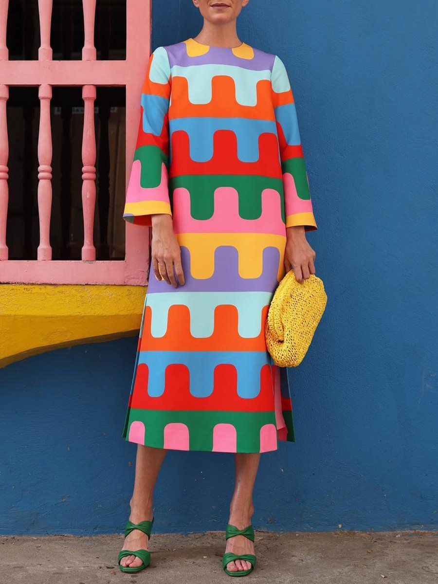 Placement Print Sleeveless Midi Dress