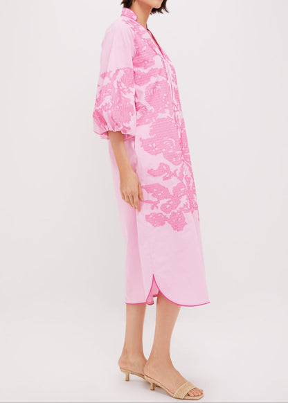 V-neck Embroidery Casual Dress